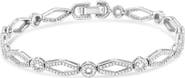 Haus of Brilliance Silver 1 1/2 Cttw Diamond Studded Circle and Kite-Shaped Link Bracelet
