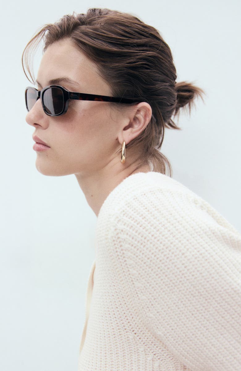 MANGO Short Sleeve Cardigan, Alternate, color, Ecru