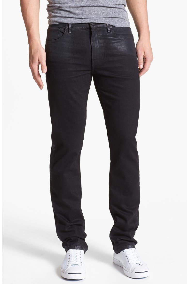 'Federal' Coated Slim Fit Jeans, Alternate, color, OIL SLICK