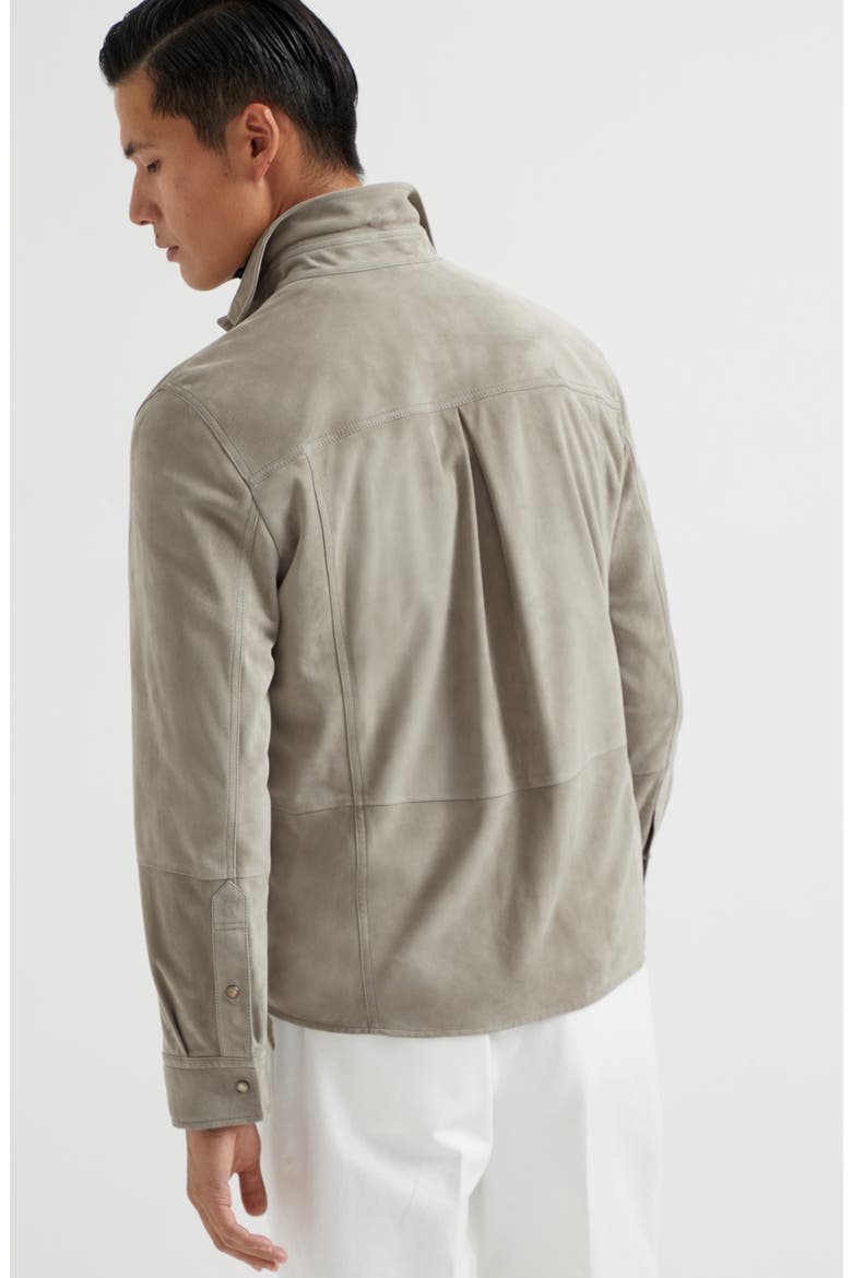 Double-face suede overshirt, Alternate, color, Khaki