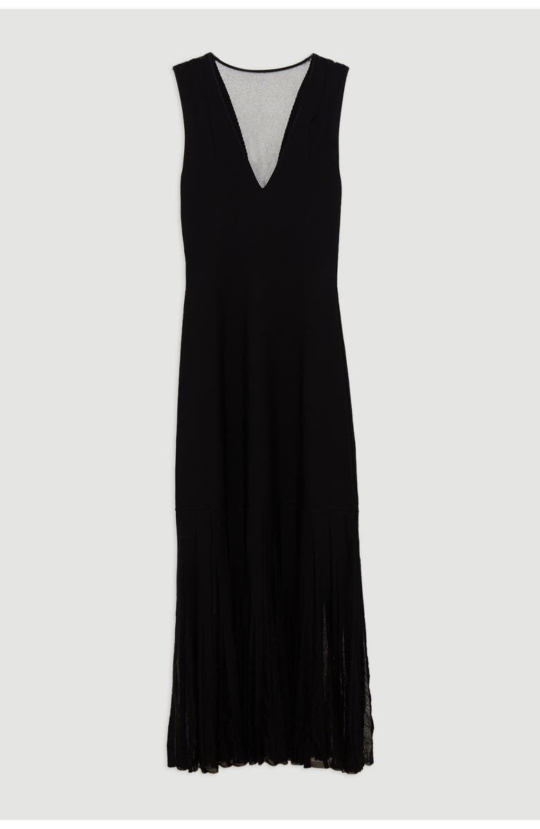 Karen Millen Viscose Sheer Detail Skirt Maxi Dress, Alternate, color, Black