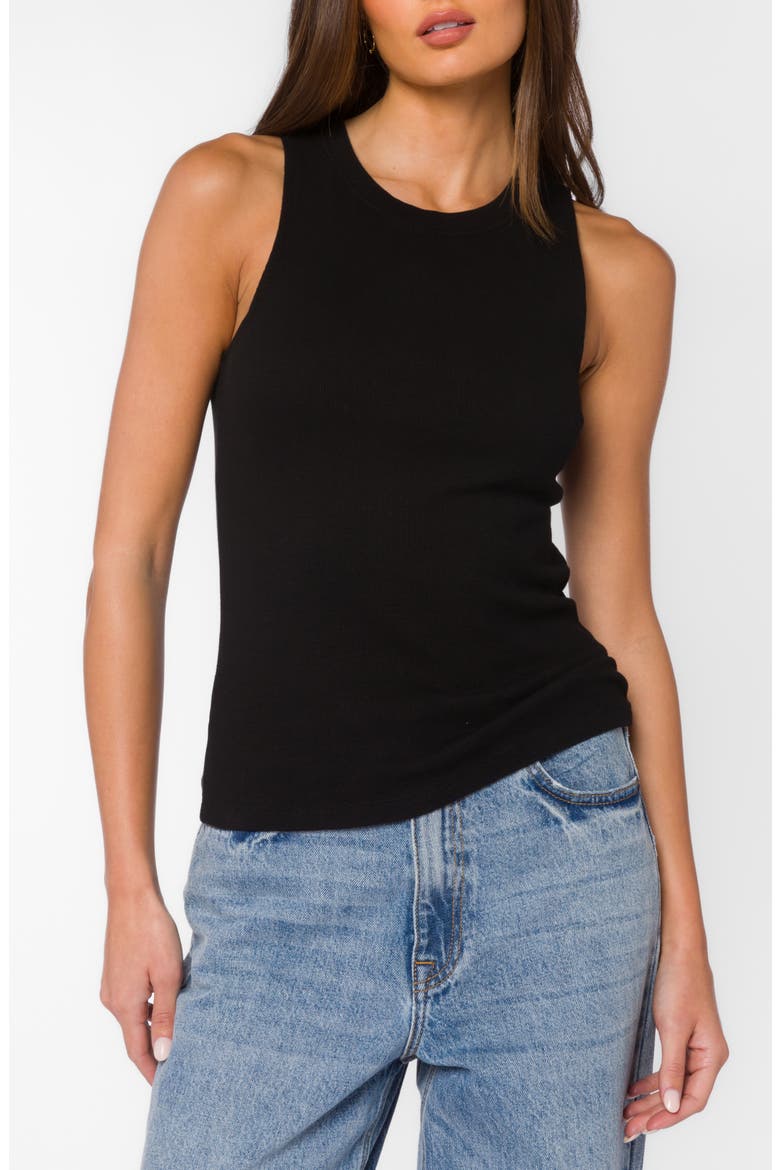 Tibby Ribbed Tank, Main, color, BLACK