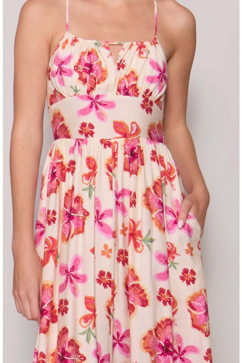 Floral Print Sleeveless Maxi Dress, Alternate, color, IVORY MULTI