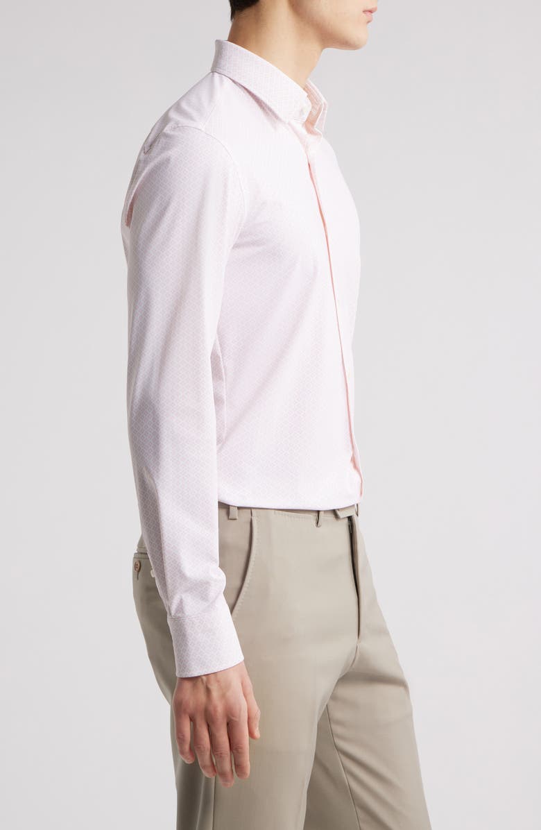 BOSS Hank Kent Slim Fit Performance Stretch Dress Shirt, Alternate, color, Light Pink