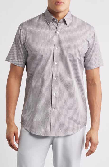 Peter Millar Zollar Geometric Print Short Sleeve Button-Down Shirt