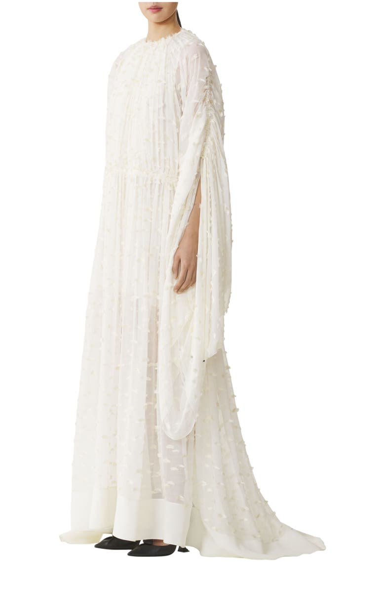 Lanvin Long Dress In Plumetis Silk, Alternate, color, White/Ivory