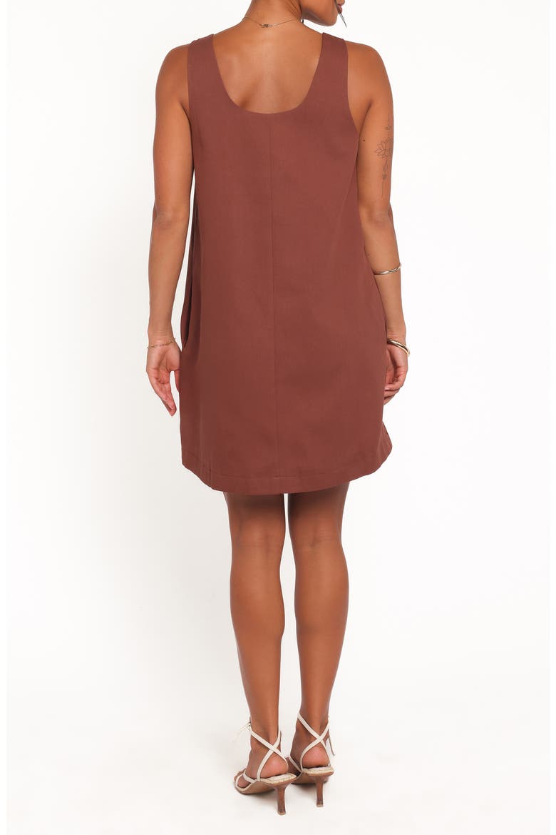 Elyria Bow Cotton Shift Minidress, Alternate, color, BROWN