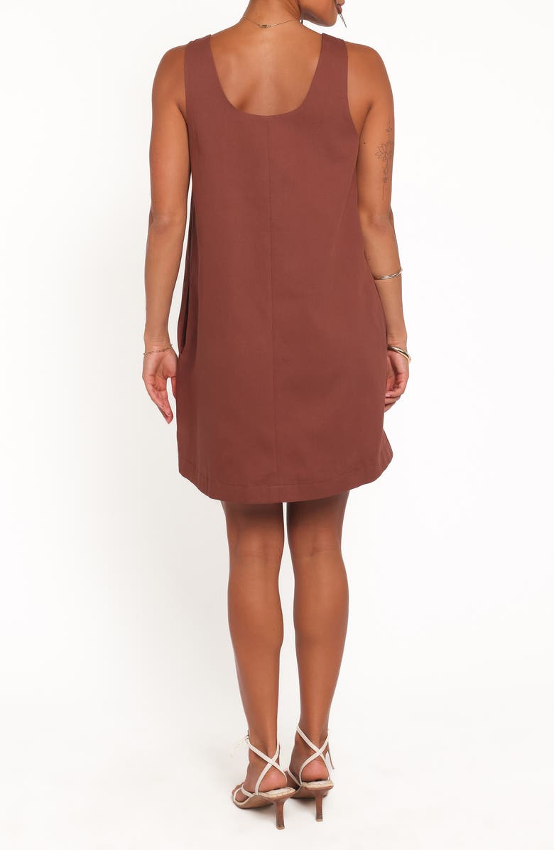 Petal & Pup Elyria Bow Cotton Shift Minidress, Alternate, color, Brown