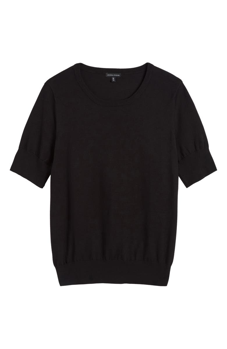 Universal Standard Rosie Short Sleeve Sweater, Alternate, color, Black