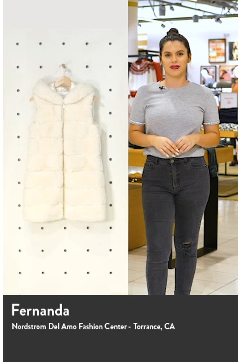 Grooved Faux Fur Hooded Vest video