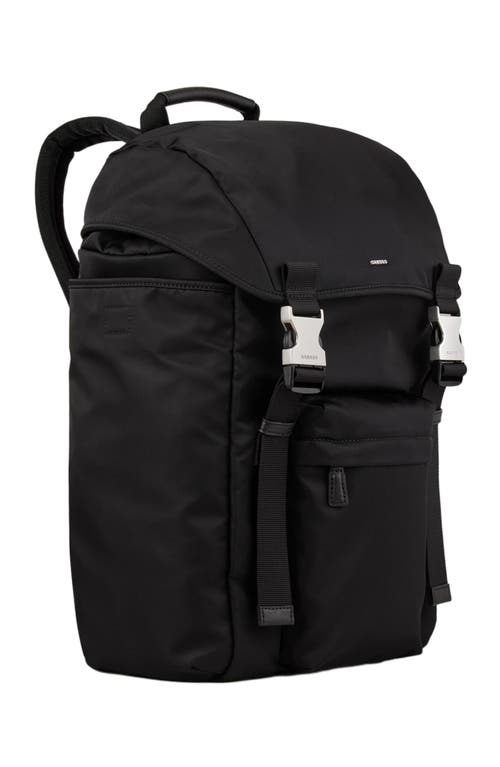 Sandro Mens Black Logo-plaque Woven Backpack In Black