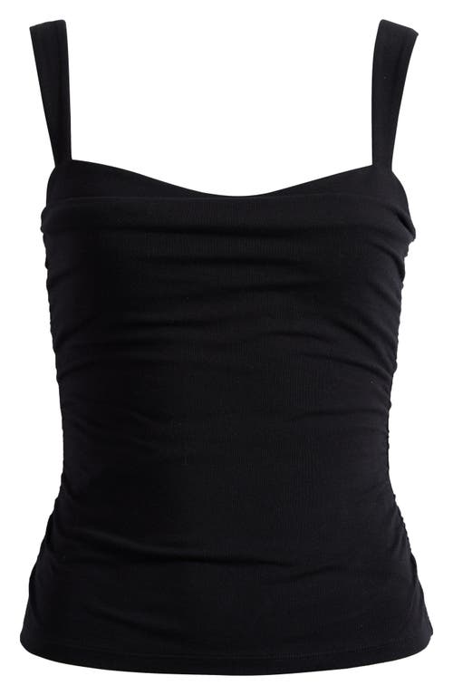 Reformation Trish Ruched Tank In Black