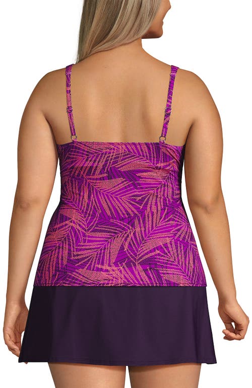 LANDS' END LANDS' END PLUS SIZE V-NECK WRAP UNDERWIRE TANKINI SWIMSUIT TOP