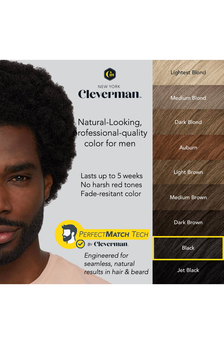 Cleverman 2X Pack Coarse & Coily Hair · Reusable Beard & Hair Dye Kit, Alternate, color, Black