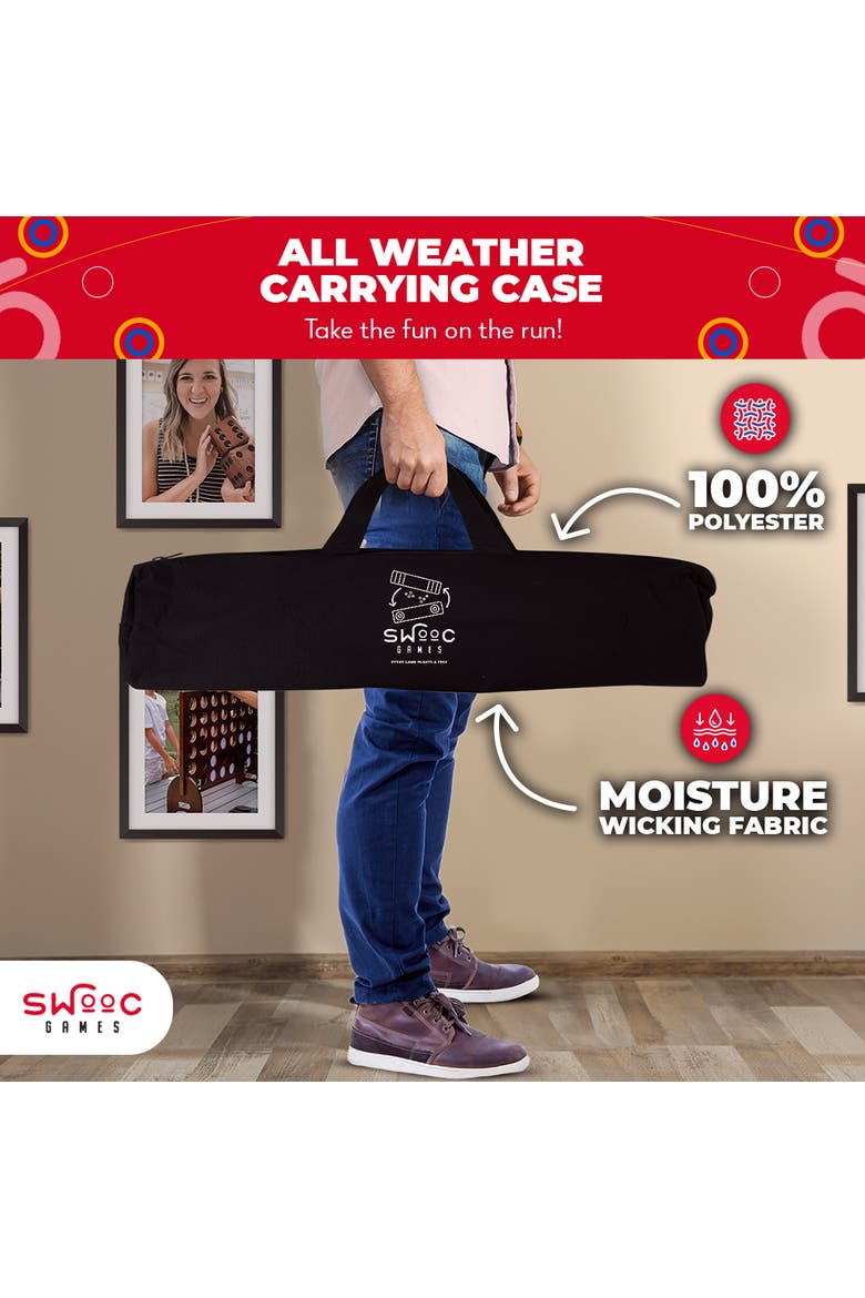 2-in-1 Premium Shuffleboard and Curling Game, Alternate, color, Brown