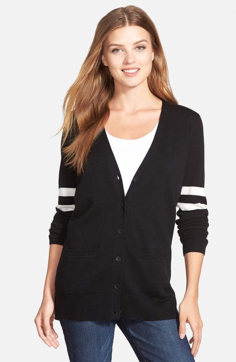 Caslon<sup>®</sup> 'Collegiate' V-Neck Cardigan, Main, color,