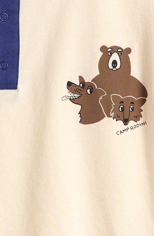 Mini Rodini Kids' Camp Rodini Organic Cotton Graphic Henley