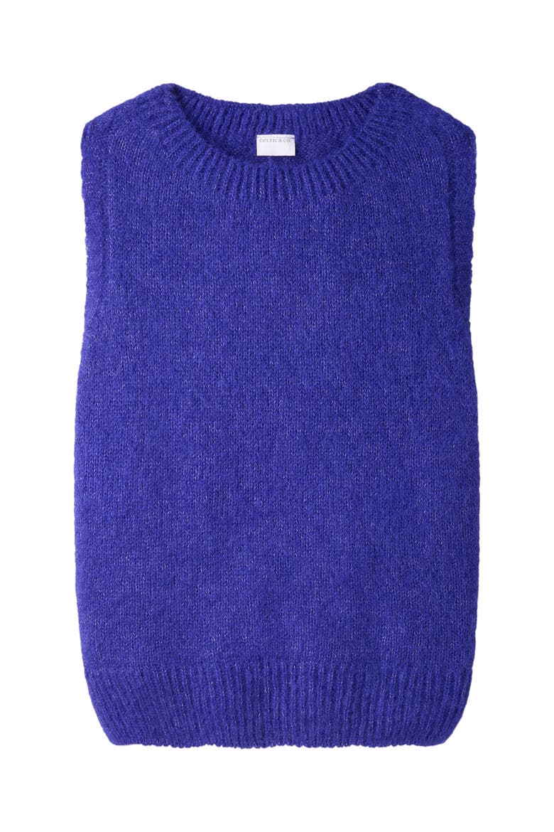 Knit Crew Neck Tank Top, Alternate, color, COBALT