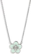 Tory Burch Forget Me Not Enamel Pendant Necklace
