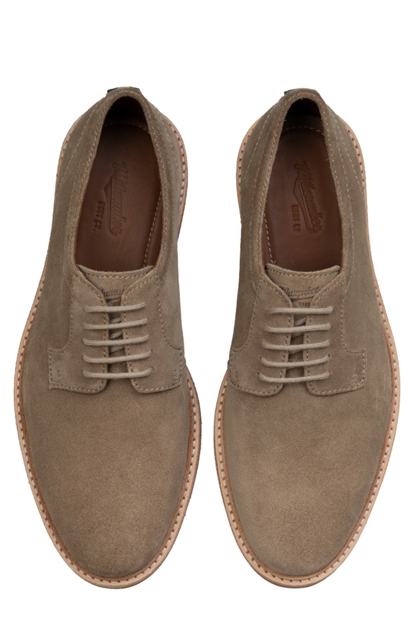 Sanford Leather Plain Toe Derby, Alternate, color, TAUPE