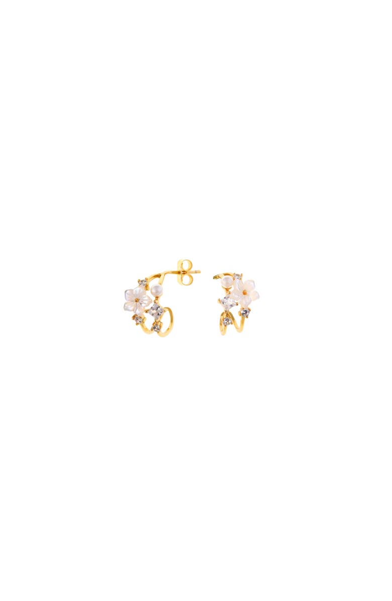 Arte Nova Jewellery Flores Earrings, Main, color, Silver Gold Plated