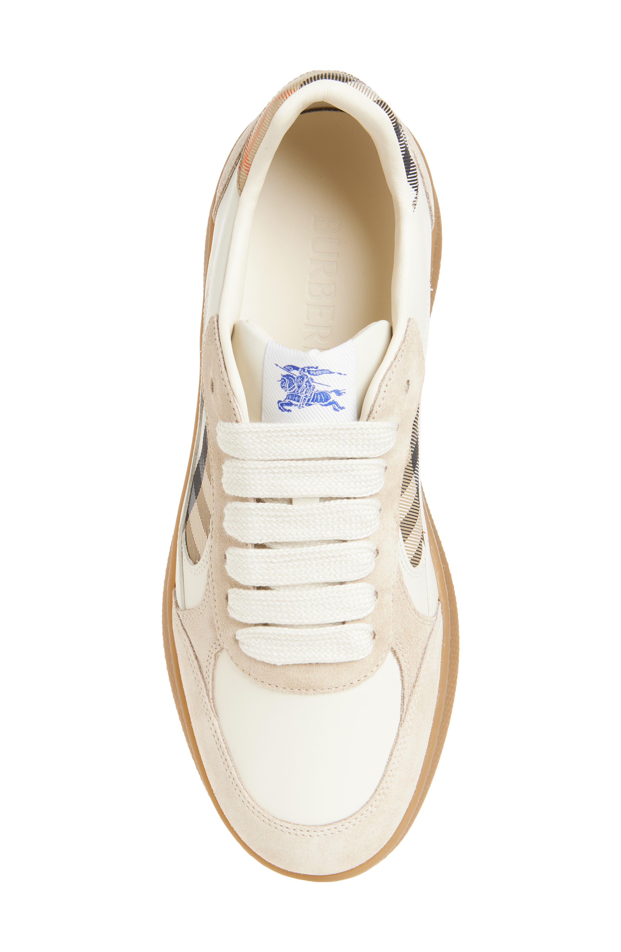 Burberry Terrace Check Leather & Canvas Sneaker, Alternate, color, 