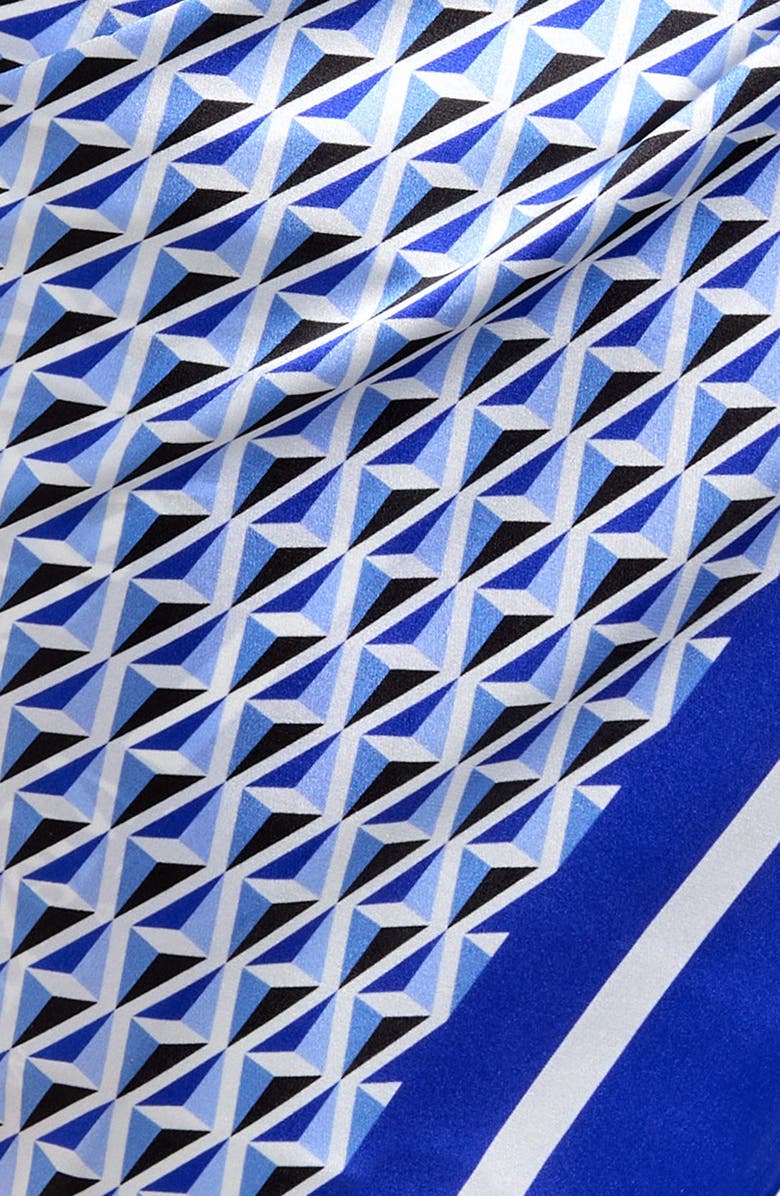 Max Mara Beach Foam Geo Print Silk Scarf, Alternate, color, Navy