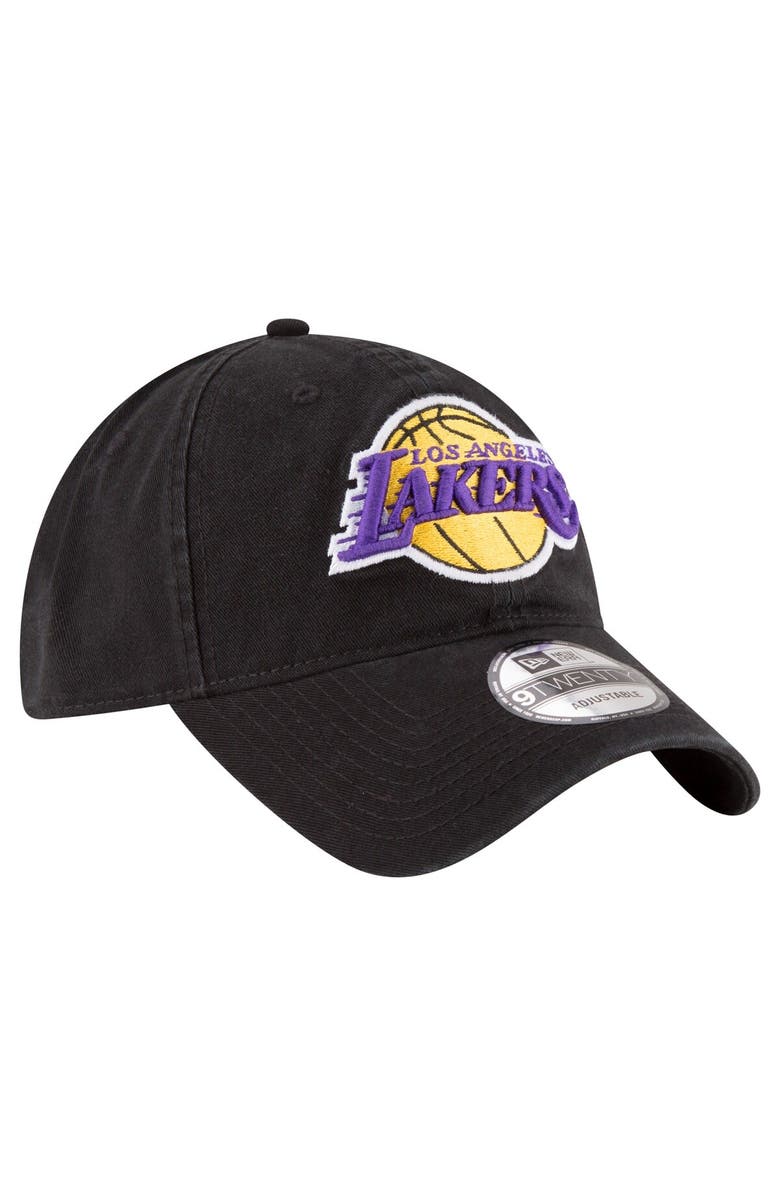 New Era Men's New Era Black Los Angeles Lakers Team 2.0 9TWENTY Adjustable Hat, Alternate, color, 