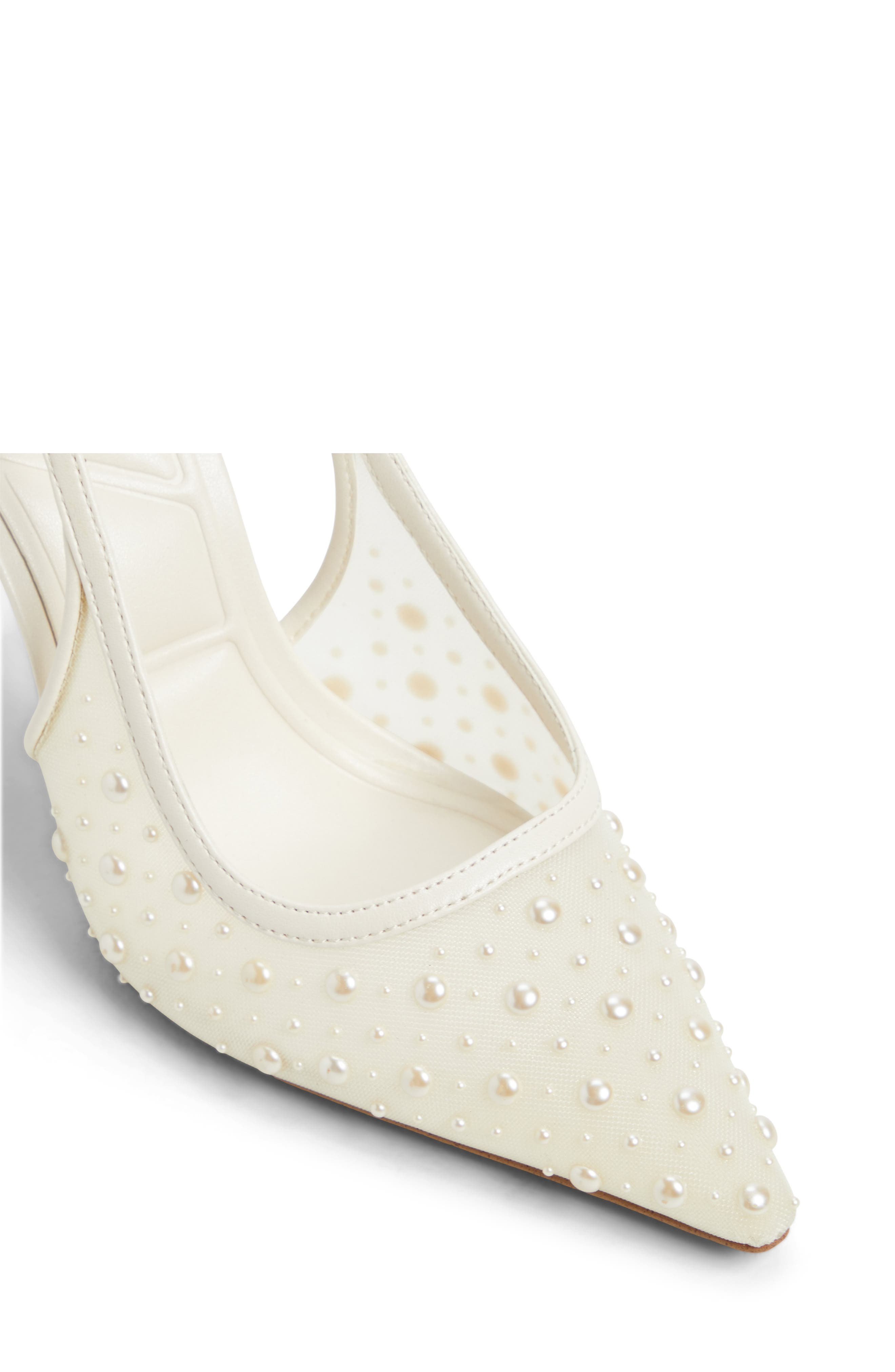 ALDO Pearlescent Slingback Pointed Toe Pump, Alternate, color, Other White