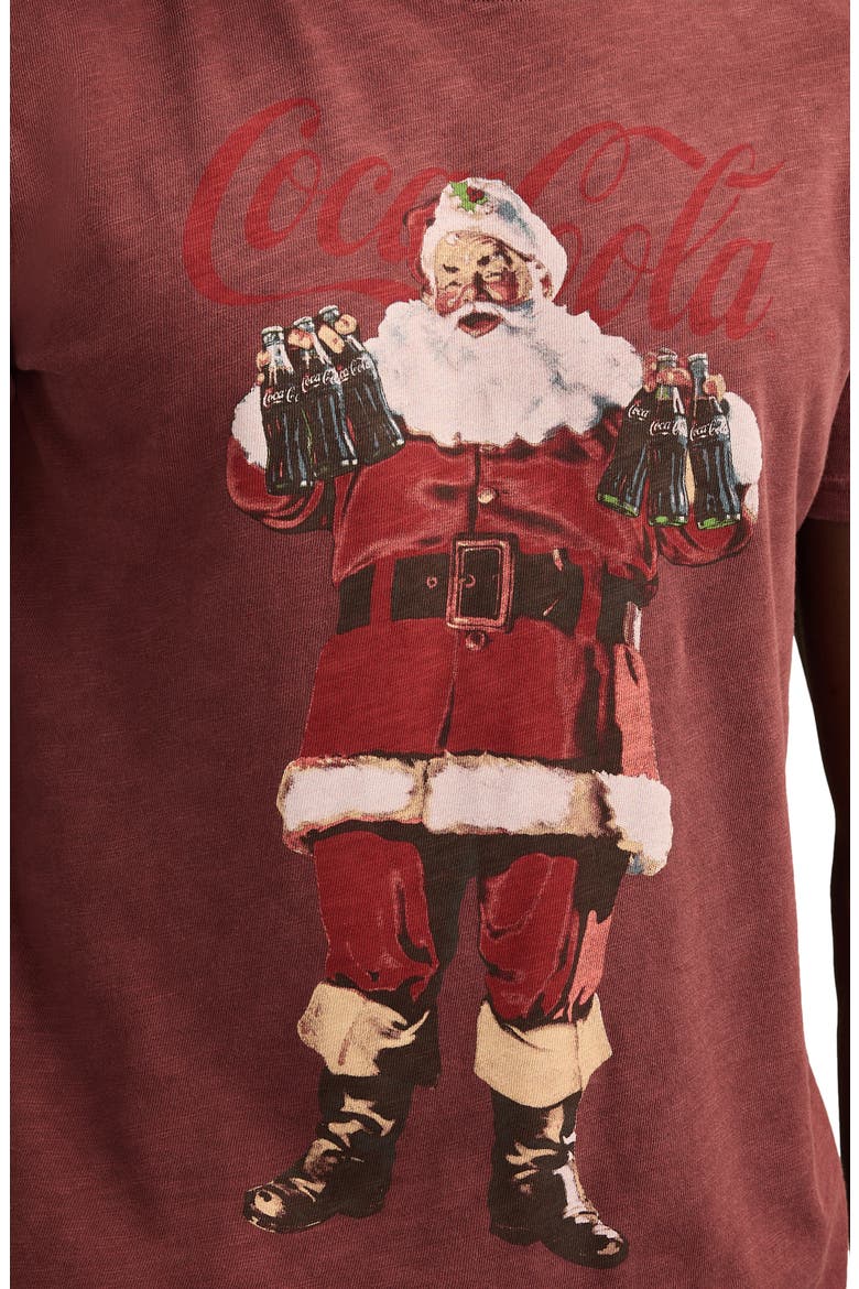 Coca-Cola® Santa Claus Cotton Graphic T-Shirt, Alternate, color, PORT