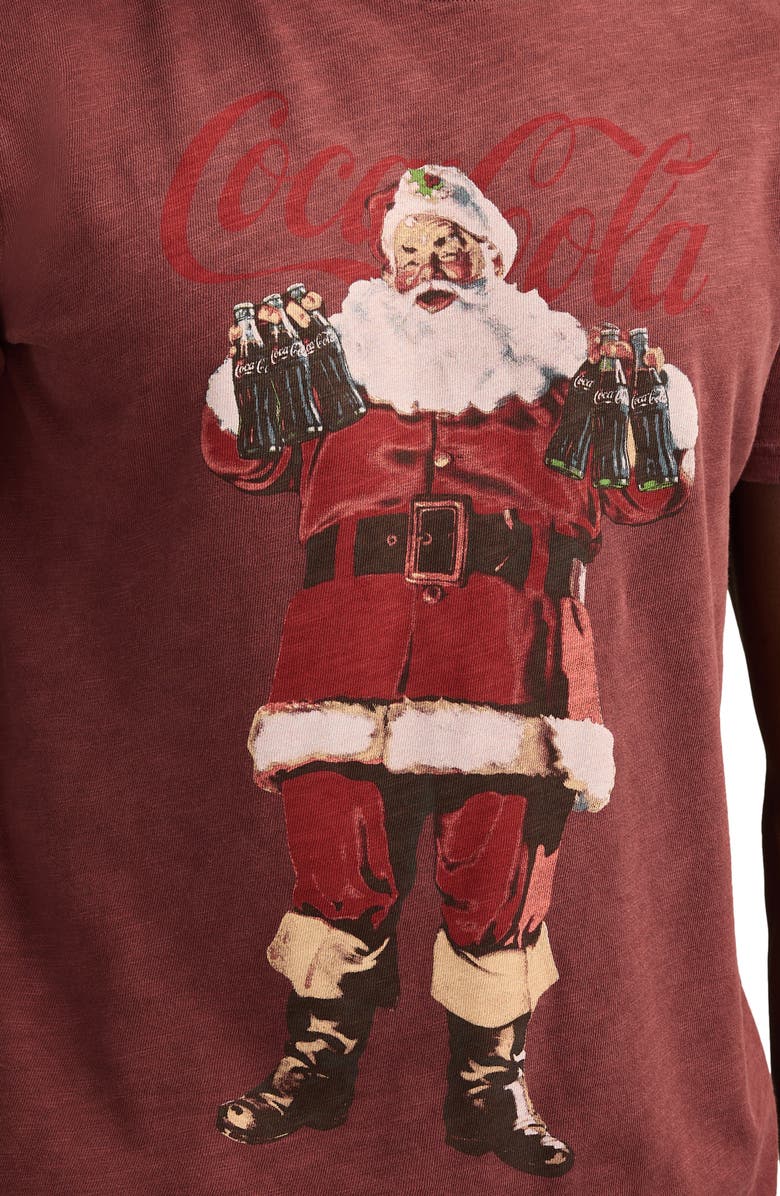 Lucky Brand Coca-Cola<sup>®</sup> Santa Claus Cotton Graphic T-Shirt, Alternate, color, Port