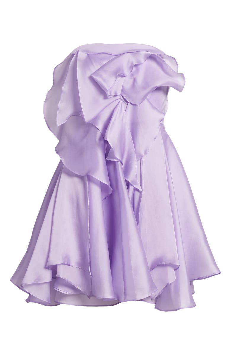Sonya Moda Rosa Strapless Silk Organza Cocktail Dress, Alternate, color, Lilac
