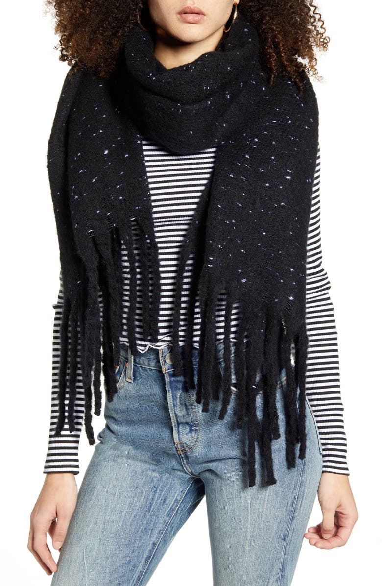 BP. Speckled Fringe Trim Muffler, Main, color,