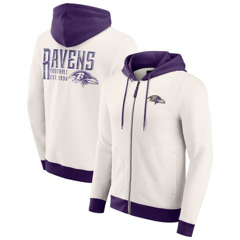 Men
s Darius Rucker Collection by Fanatics Cream Baltimore Ravens Distressed Graphics Full-Zip Hoodie
