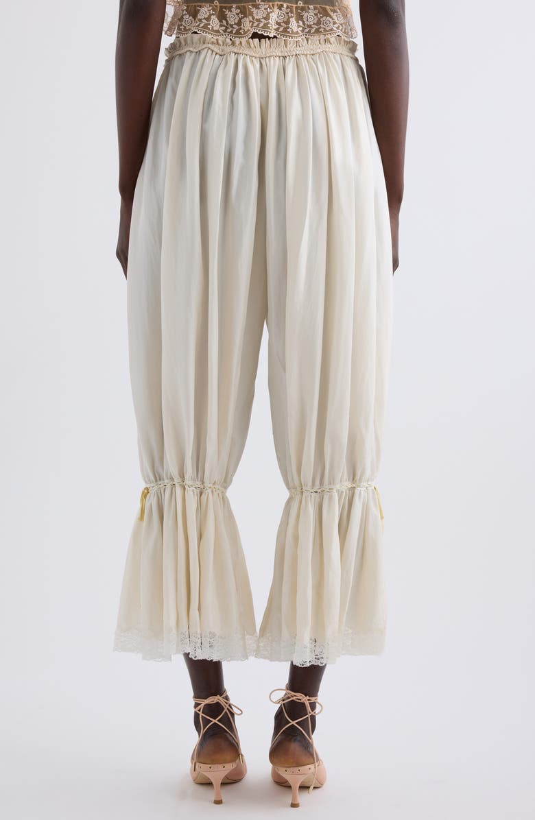 Chloé Lace Trim Silk Crop Pants, Alternate, color,