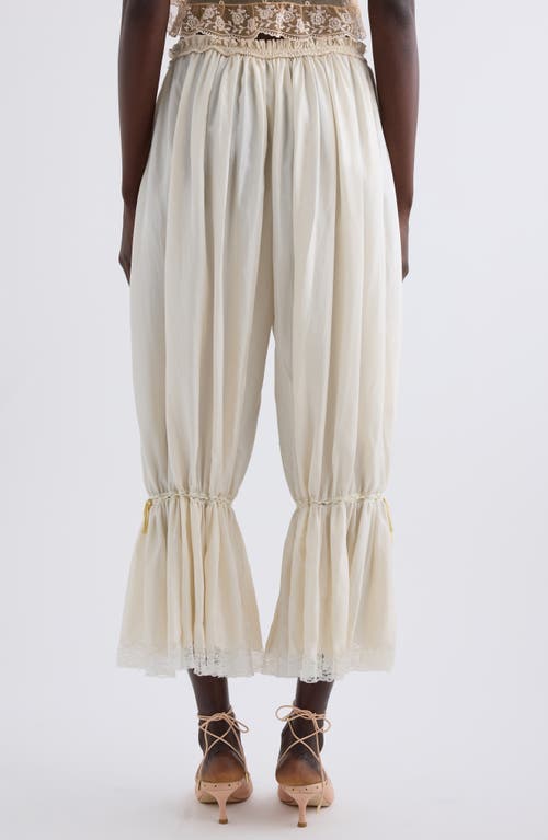 Chloé Lace-trimmed Silk Plonge Cropped Pants In Coconut Milk