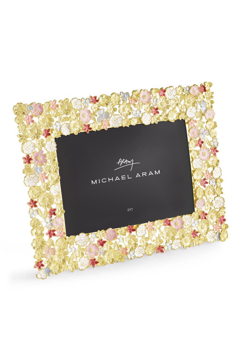 Wildflowers Sculpted 5x7 Picture Frame, Main, color, GOLD