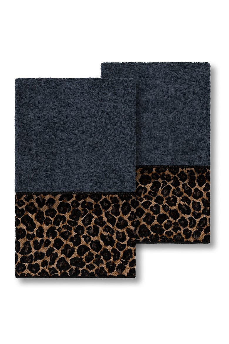 Spots Embellished Hand Towel - Set of 2 - Midnight Blue, Main, color, MIDNIGHT BLUE
