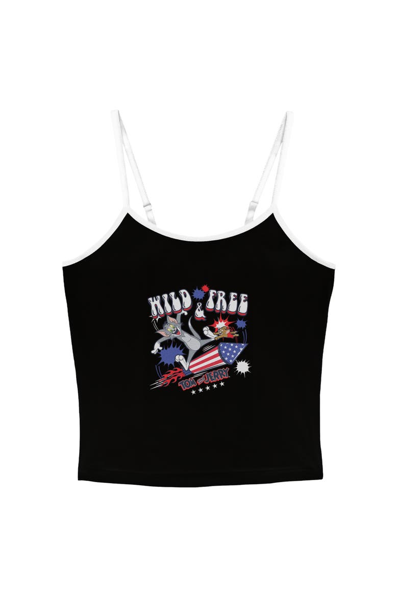 Junior's Tom and Jerry Wild and Free Duo  Tank Top, Main, color, Black