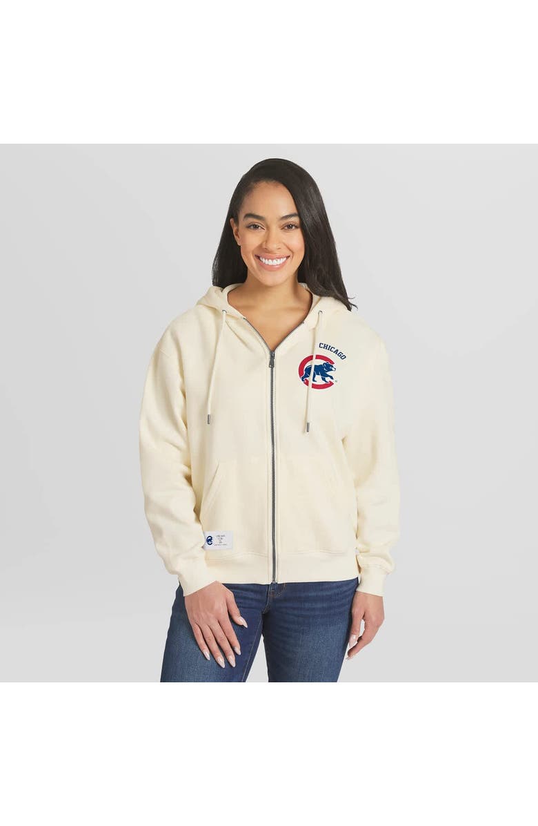 WEAR by Erin Andrews Women's WEAR by Erin Andrews Cream Chicago Cubs Full-Zip Hoodie, Main, color, Cream