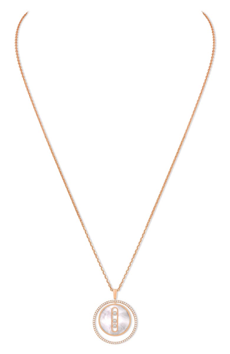 Messika Lucky Move Mother-of-Pearl & Diamond Pendant Necklace, Main, color, 