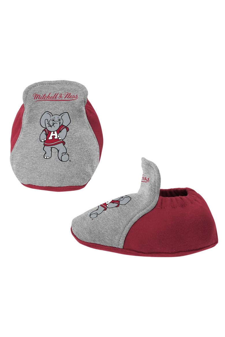 Infant Mitchell & Ness Crimson/Heather Gray Alabama Crimson Tide 3-Pack Bodysuit, Bib and Bootie Set, Alternate, color, Crimson