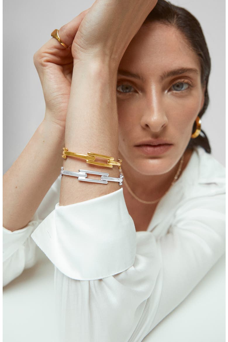 Signature Link Bangle, Alternate, color, 18CT GOLD VERMEIL