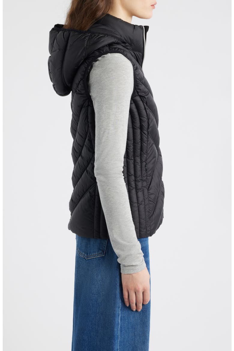 Hooded Puffer Vest, Alternate, color, BLACK