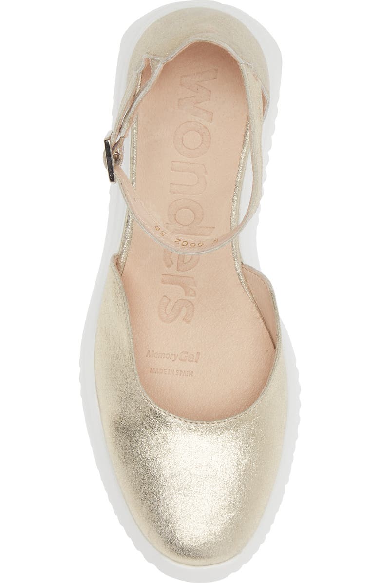 Wonders Metallic Wedge Sandal, Alternate, color, Platino