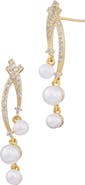 SAVVY CIE JEWELS Cubic Zirconia & Faux Pearl Drop Earrings