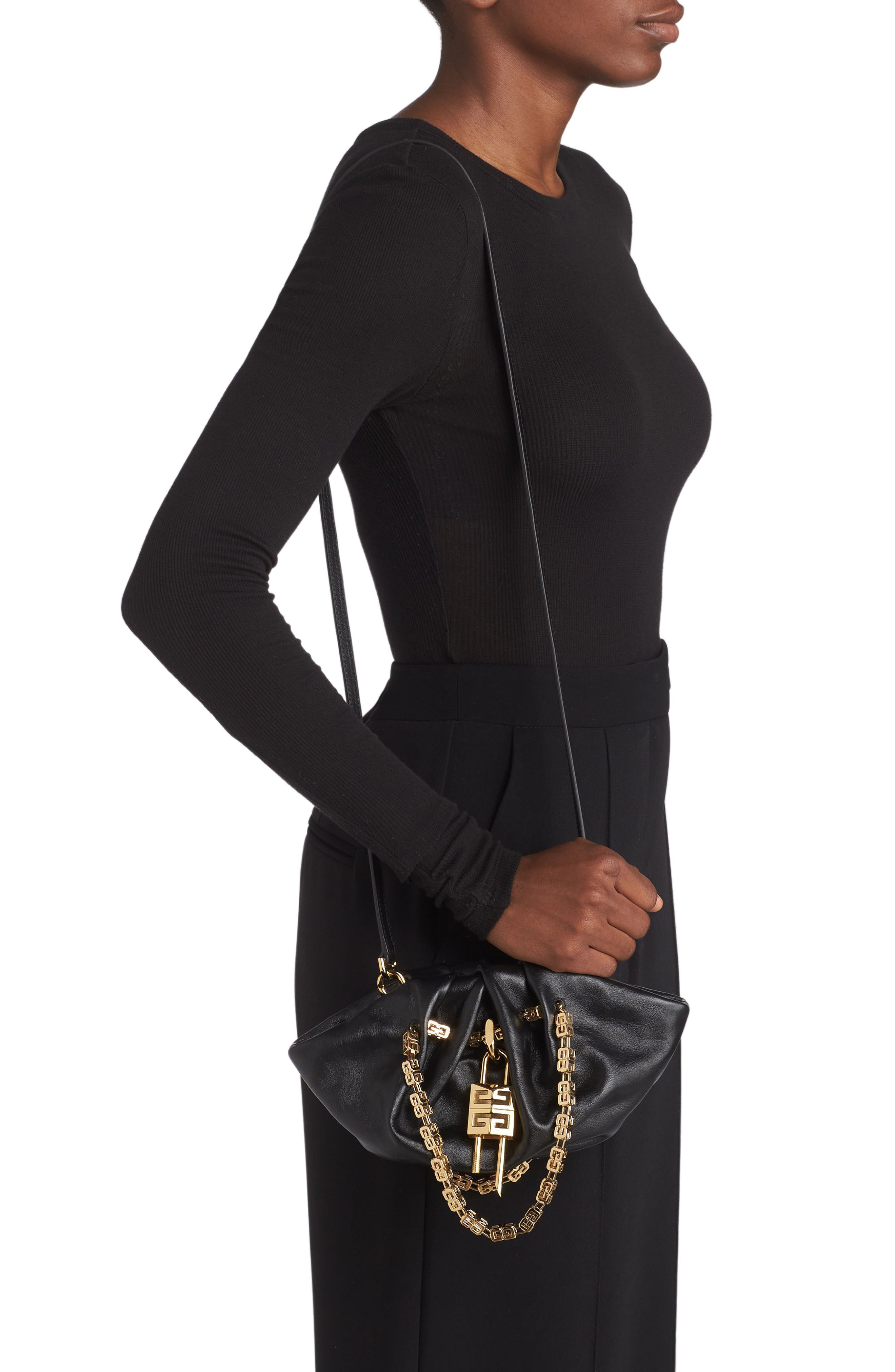 Givenchy Mini Kenny Neo Leather Shoulder Bag, Alternate, color, 