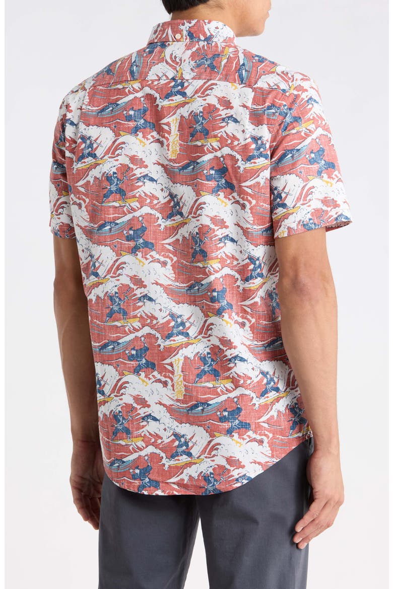 Surf Ninjas Button-Down Shirt, Alternate, color, RED