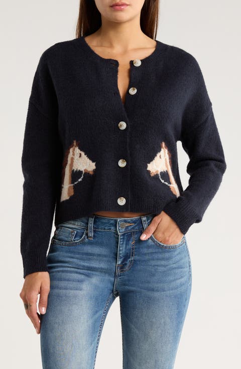 Horse Jacquard Cardigan