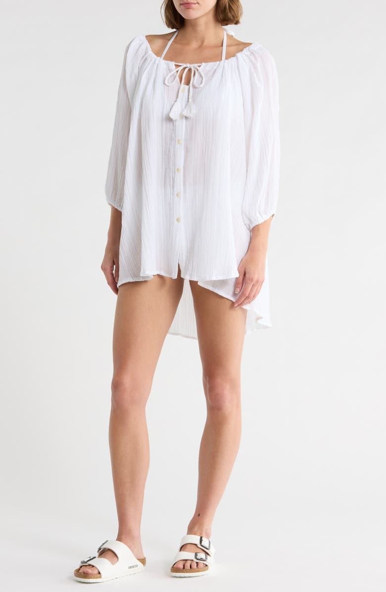 Vitamin A<sup>®</sup> Costa Cover-Up Shirtdress, Main, color, White